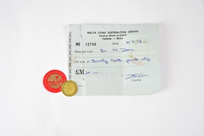 Lot 785 - A 22ct gold 1976 Maltese Storm Petrel £20 coin,...