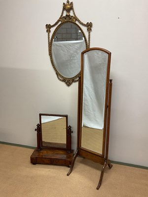 Lot 502 - Dressing table mirror, gilt mirror and floor...