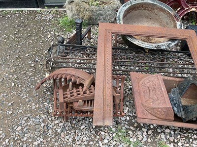 Lot 363 - A quantity of fire surrounds, a cast pot,...