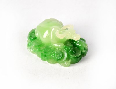 Lot 368 - A green jade water buffalo