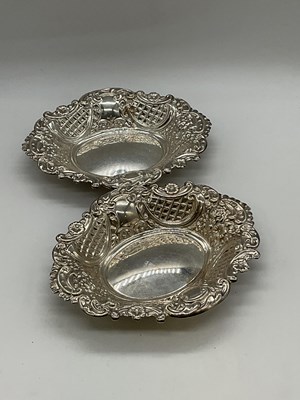 Lot 1053 - A pair of Elizabeth II hallmarked silver...