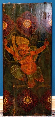 Lot 1582 - A Chinese hand painted panel decorated with a...
