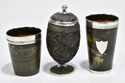 Lot 2091 - BROCKWELL & SONS; a Victorian horn and silver...