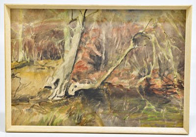 Lot 340 - GEOFFREY H. RHOADES; watercolour, 'Wood, near...