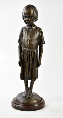 Lot 1160 - V MARSTON; a bronzed figure of a girl,...