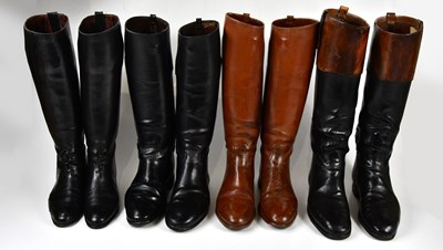 Lot 1218 - Four pairs of riding boots, to include a...