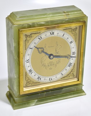 Lot 2266 - ELLIOTT; a large onyx mantel clock, the brass...