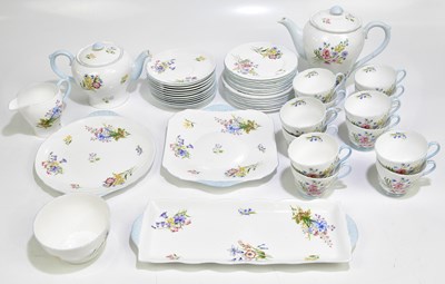 Lot 1452 - SHELLEY; a forty-seven part tea service in the...