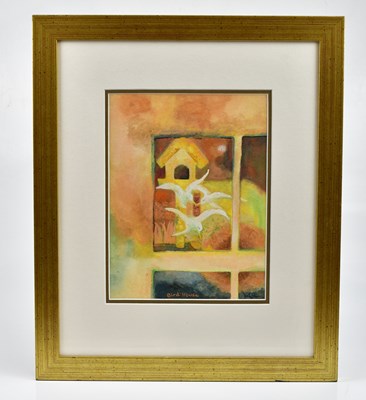 Lot 152 - KAREN WISE; watercolour, 'Bird House', signed...