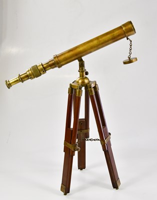 Lot 2243 - A modern brass telescope on stand, length of...