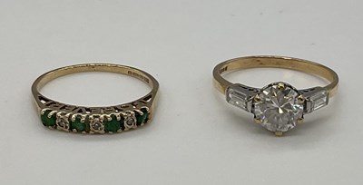Lot 1259 - Two 9ct yellow gold dress rings, combined...