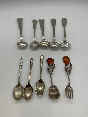 Lot 1066 - Five 19th century and later large condiment...