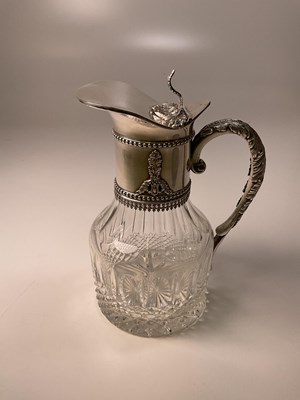 Lot 1002 - An Italian cut glass and silver plate mounted...