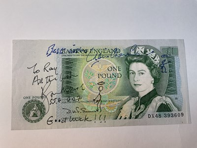 Lot 2198 - THE SAINT; a £1 note bearing the signatures of...