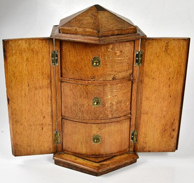 Lot 1006 - A 19th century oak hexagonal cabinet table top...