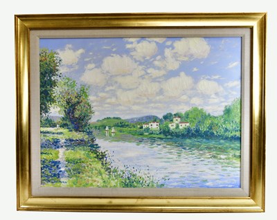 Lot 266 - DAVID MCLOUGHLIN; oil on canvas, river scene,...