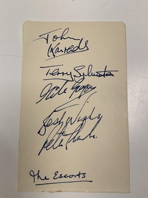 Lot 2012 - THE ESCORTS; a page from an autograph book...