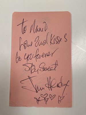 Lot 2013 - JIMI HENDRIX; a page from an autograph book...