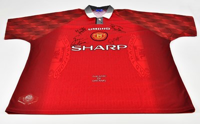 Lot 1282 - MANCHESTER UNITED; a signed 1996/98 retro...