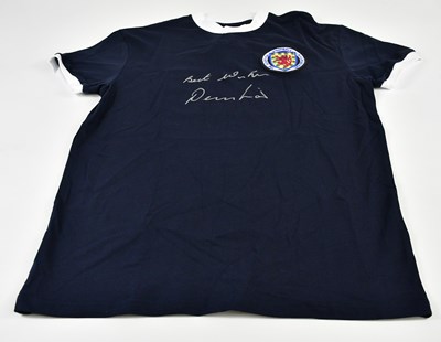 Lot 1333 - DENIS LAW; a Scotland retro-style shirt,...