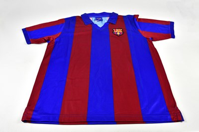 Lot 1278 - DIEGO MARADONA; a signed Barcelona retro-style...