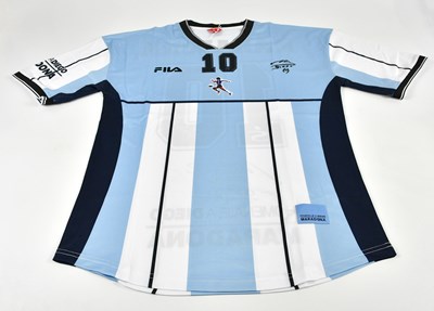 Lot 1280 - DIEGO MARADONA; a signed tribute retro-style...