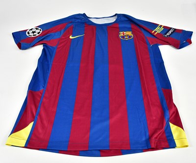 Lot 1269 - RONALDINHO; a signed Barcelona retro-style...