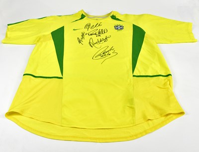 Lot 1273 - BRAZIL; a signed 2002 shirt, signed to the...