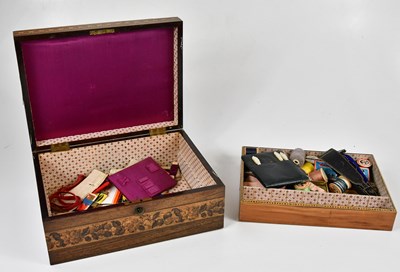 Lot 1019 - TUNBRIDGE WARE; a 19th century workbox...