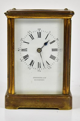 Lot 2260 - A late 19th century brass cased carriage clock,...