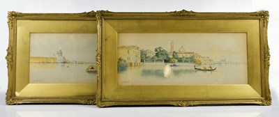 Lot 330 - J S ELLIOTT; pair of watercolours, Venetian...