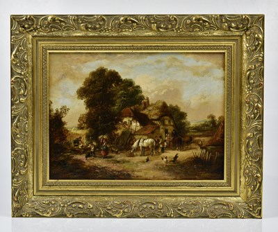 Lot 372 - UNATTRIBUTED; oil on canvas, figures in...