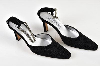 Lot 1080 - VALENTINA RUSSO; a pair of black heeled cavier...
