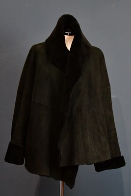 Lot 998 - NICOLE FARHI; a short black shearling jacket...