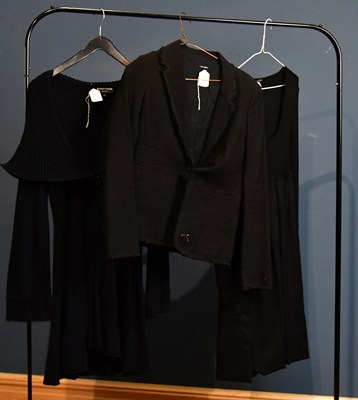 Lot 999 - EMPORIO ARMANI; a cashmere wool mix black long...