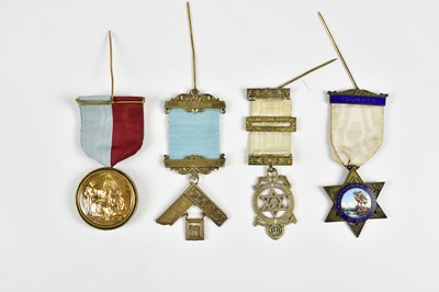 Lot 1442 - MASONIC INTREST; four Masonic hallmarked...