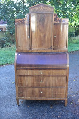 Lot 2442 - A 19th century mahogany Biedermeier roll-top...