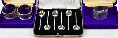Lot 2768 - WALKER & HALL; a cased set of six George V...
