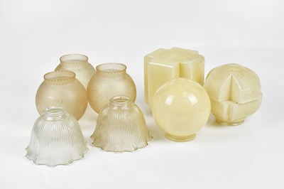 Lot 1204 - A group of seven glass light shades, including...