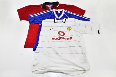 Lot 1329 - MANCHESTER UNITED; three football shirts to...