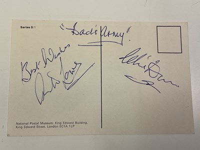 Lot 2203 - DAD'S ARMY; a postcard bearing the twin...