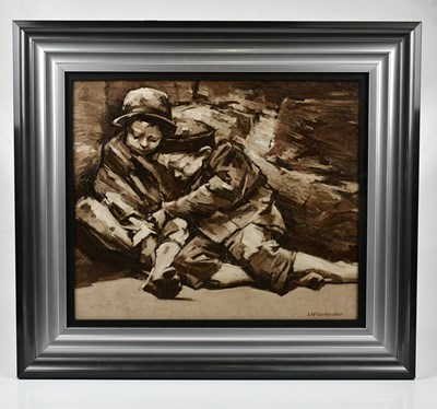 Lot 189 - JOHN MCCOMBS (born 1943); oil on board,...