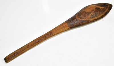 Lot 1578 - An unusual tribal club with carved decoration...