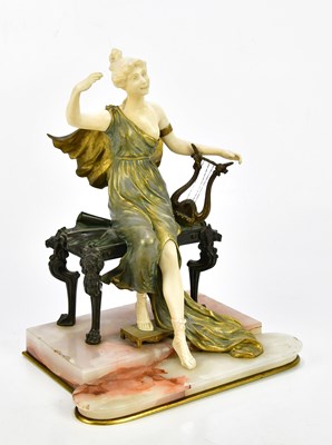 Lot 1527 - EUGENE BERNOUD; an Art Deco bronze and ivory...