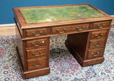 Lot 2343 - A late 19th century walnut nine drawer twin...