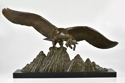 Lot 1535 - L.GIBERT; a bronze figure of an eagle, signed,...