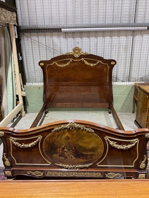 Lot 377 - A French ormolu mounted mahogany bed, late...