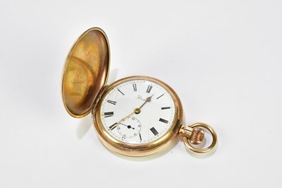 Lot 3020 - A gold plated crown wind full hunter pocket...