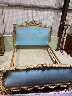 Lot 380 - A late 19th century gilt wood lit de repos of...