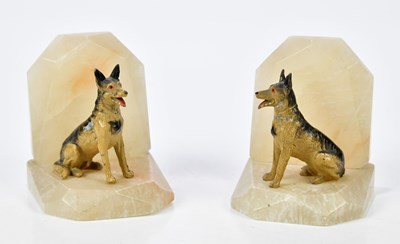 Lot 1552 - A pair of Art Deco cold painted spelter and...